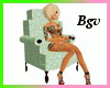 Floral Teal Chair 3P