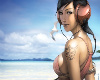 Anime girl on beach
