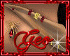 Geo Elf Earings Gold Red