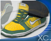 Yellow and green Dunks