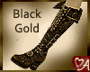 Black Gold Buckle Boots