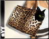 aYY-black animated cat &brown leopard bag