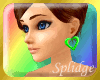 Green Heart Earrings