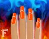 ~F Orange Diamonte nails
