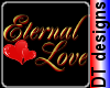 Gold Eternal Love with red hearts sticker