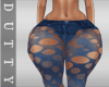Blue jeand hole leggings