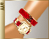 aYY- luxury red bangle watch set)
