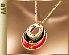 (red black gold diamond hoops necklace