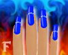 ~F Blue Diamonte Nails
