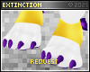 #heel paws: yellow/purp