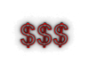3EM Red Neon Dollars