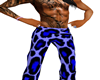 blue leopard pants