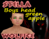 Boys head green apple