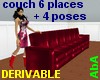 couch 6 places 4 poses