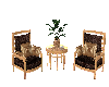 gold and brown chairs