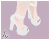 . white strap heels .