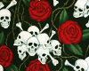 skull / roses long nails