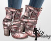 Pink Pattern Ankle Boots