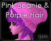 Pink Beanie Purple Hair