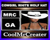 COWGIRL WHITE WOLF HAT