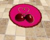 round cherry rug 