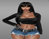 Black Jean Short Set
