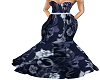 Navy Gown w/flowers