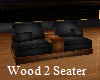 Leather Wood 2 Seater