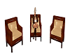 THREE BROWN GOLD CHAIRS