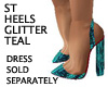 ST HEELS GLITTER TEAL