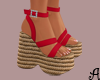 A| Nautical Sandals Red