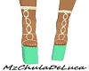 Teal Chained Heels