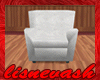 (L) White Suede Chair