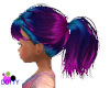 blue and purple ponytail