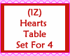 Hearts Table Set For 4