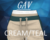 CREAM/TEAL JOGGERS