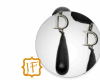 Earrings CD Black pearl