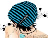 FE blue striped cap hair
