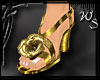 Gold Rose Wedge Shoes