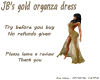 JB's gold organza dress