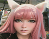 Pink Catgirl Framed OS