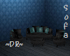 [Dark] Retro Sofa Set