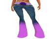 purple fade flare jeans