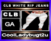 CLB WHITE RIP JEANS