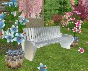 3P Garden Bench+Flowers