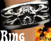 evil Fire Skull Ring