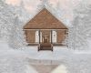 snowy winter cottage