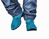 light blue leather boots