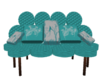 Teal small couch