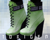 [T] Green Leather Boots